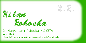 milan rohoska business card